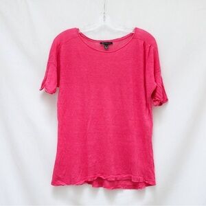 Mango linen t-shirt Barbie pink breezy magenta coastal resort XS S cruise Small